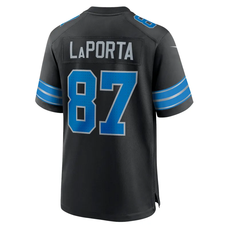 Men's Detroit Lions Sam LaPorta Black 2nd Alternate Game Jersey