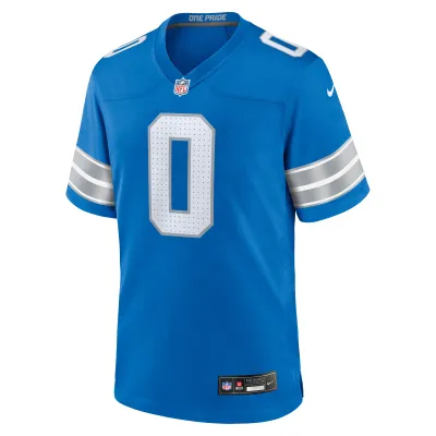 Men's Detroit Lions Terrion Arnold Blue 2024 NFL Draft First Round Pick Player Game Jersey 02