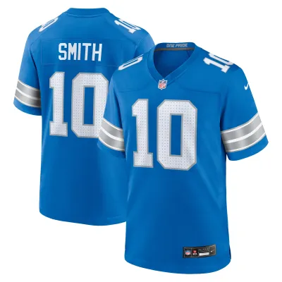 Men's Detroit Lions Tre'Quan Smith Blue Game Jersey 01