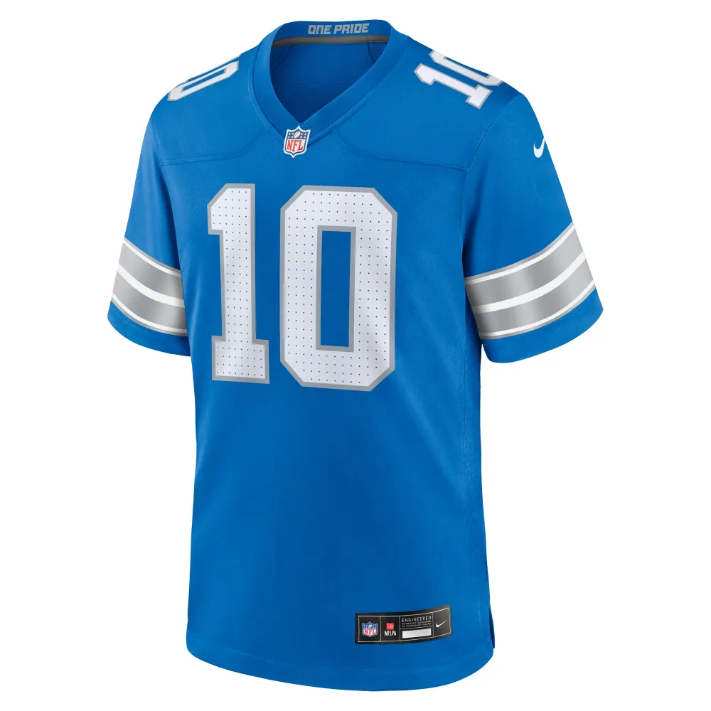 Men's Detroit Lions Tre'Quan Smith Blue Game Jersey