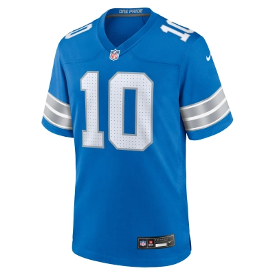 Men's Detroit Lions Tre'Quan Smith Blue Game Jersey 02