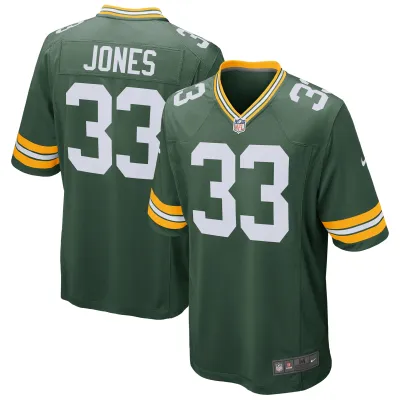 Men's Green Bay Packers Aaron Jones Green Game Jersey 01