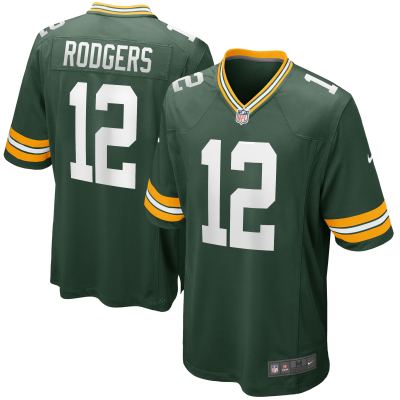 Men's Green Bay Packers Aaron Rodgers Green Game Player Jersey 01