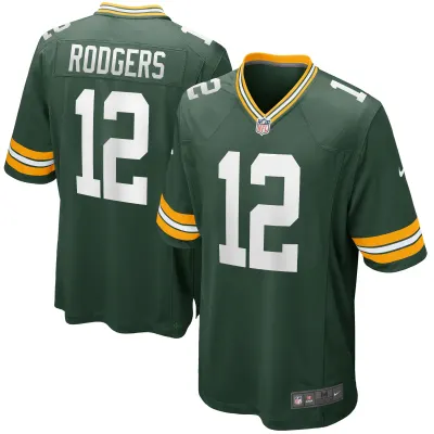 Men's Green Bay Packers Aaron Rodgers Green Game Player Jersey 01