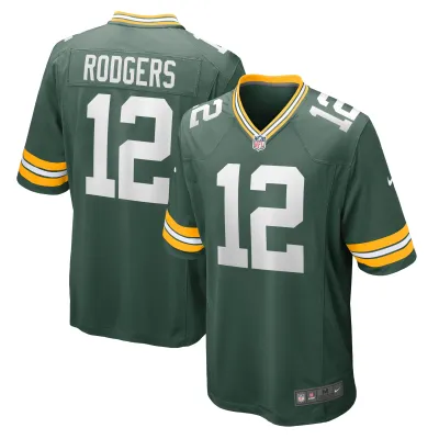 Men's Green Bay Packers Aaron Rodgers Green Game Team Jersey 01