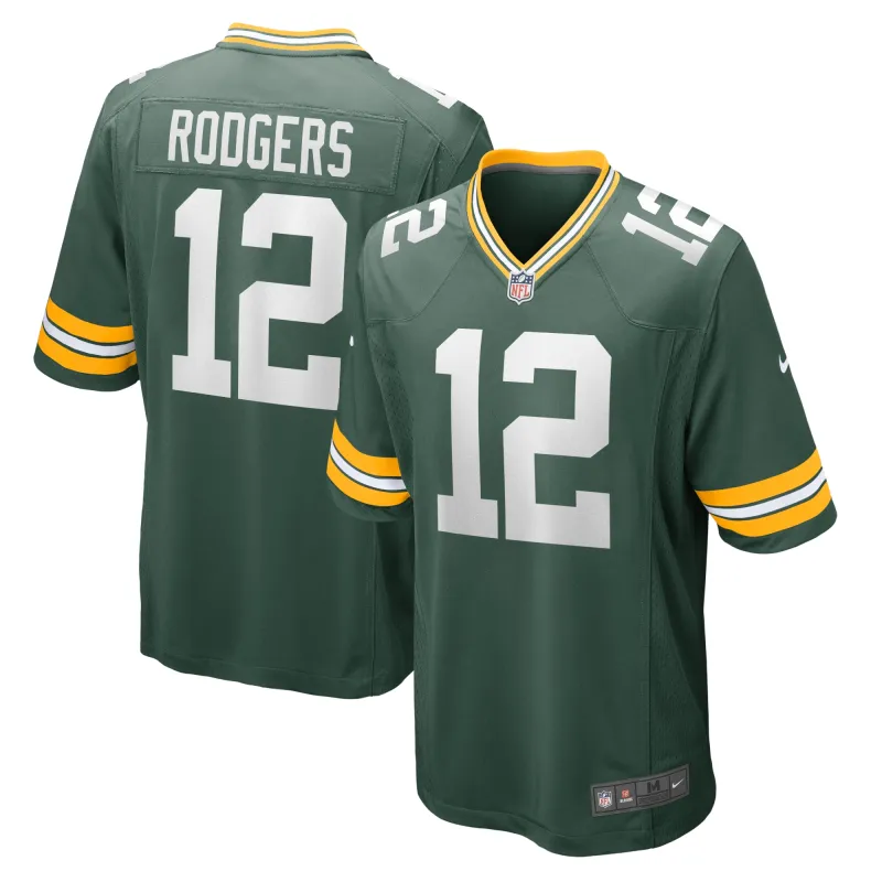 Men's Green Bay Packers Aaron Rodgers Green Game Team Jersey