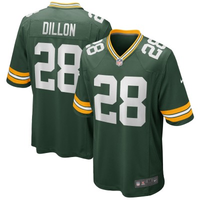 Men's Green Bay Packers AJ Dillon Green Game Player Jersey 01