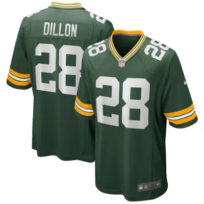 Men's Green Bay Packers AJ Dillon Green Game Player Jersey 01