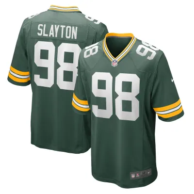 Men's Green Bay Packers Chris Slayton Green Game Player Jersey 01