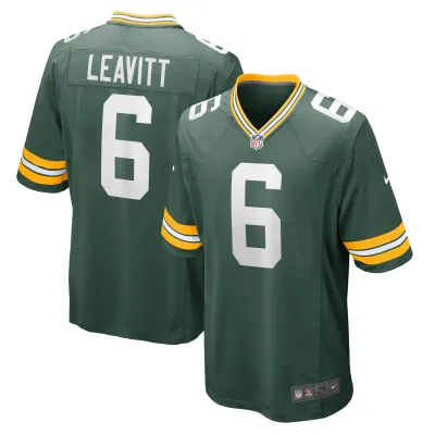 Men's Green Bay Packers Dallin Leavitt Green Game Player Jersey 01