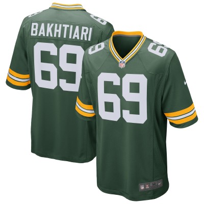 Men's Green Bay Packers David Bakhtiari Green Game Player Jersey 01
