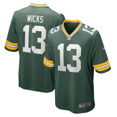 Men's Green Bay Packers Dontayvion Wicks  Green Game Jersey 01