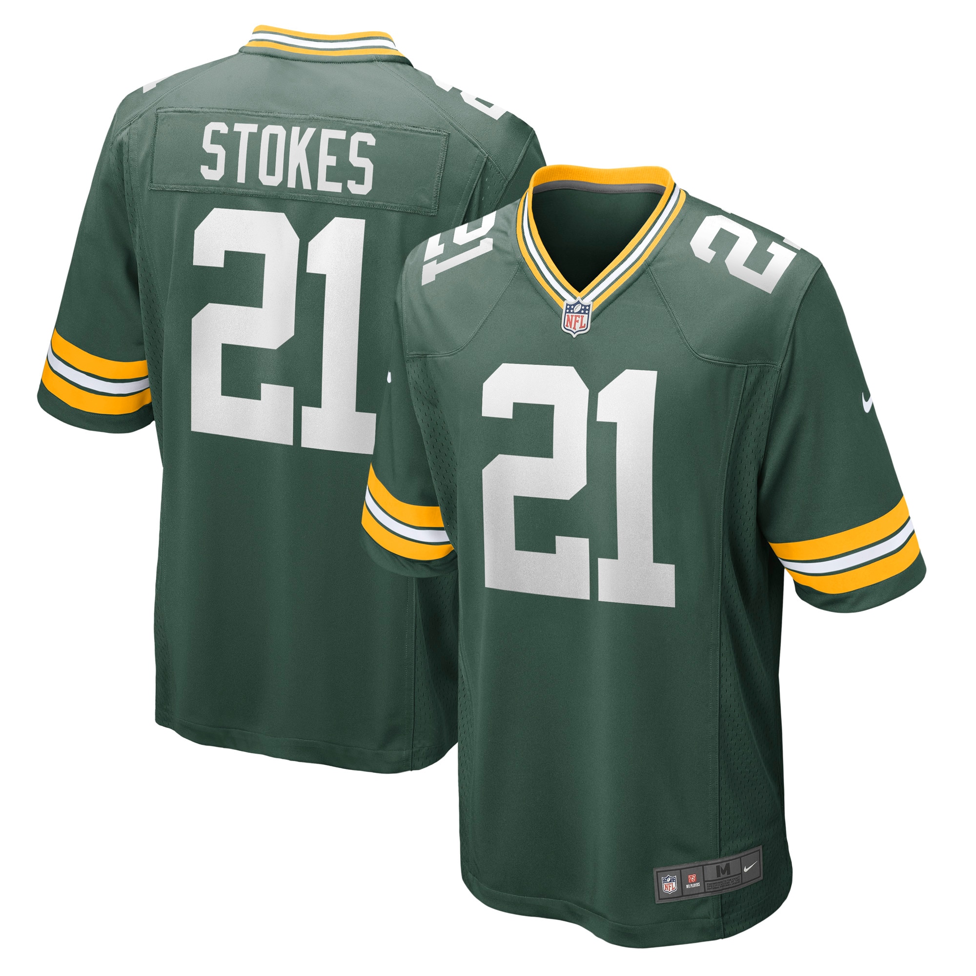 Men's Green Bay Packers Eric Stokes Green Player Game Jersey