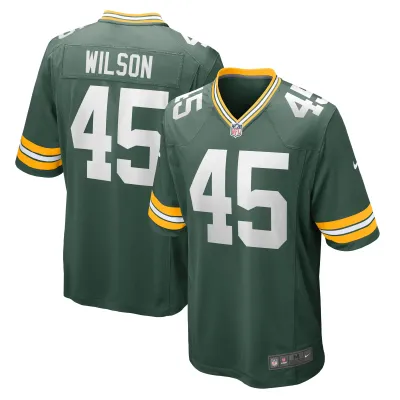 Men's Green Bay Packers Eric Wilson Green Home Game Player Jersey 01