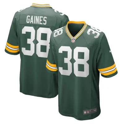 Men's Green Bay Packers Innis Gaines Green Game Jersey 01