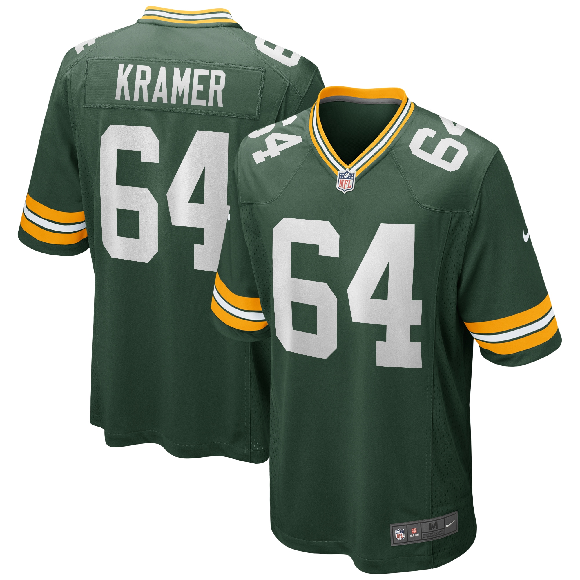 Men's Green Bay Packers Jerry Kramer Green Game Retired Player Jersey