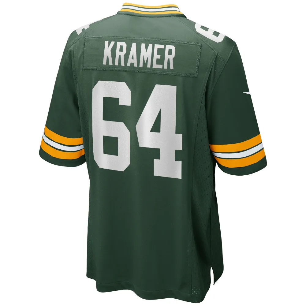 Men's Green Bay Packers Jerry Kramer Green Game Retired Player Jersey