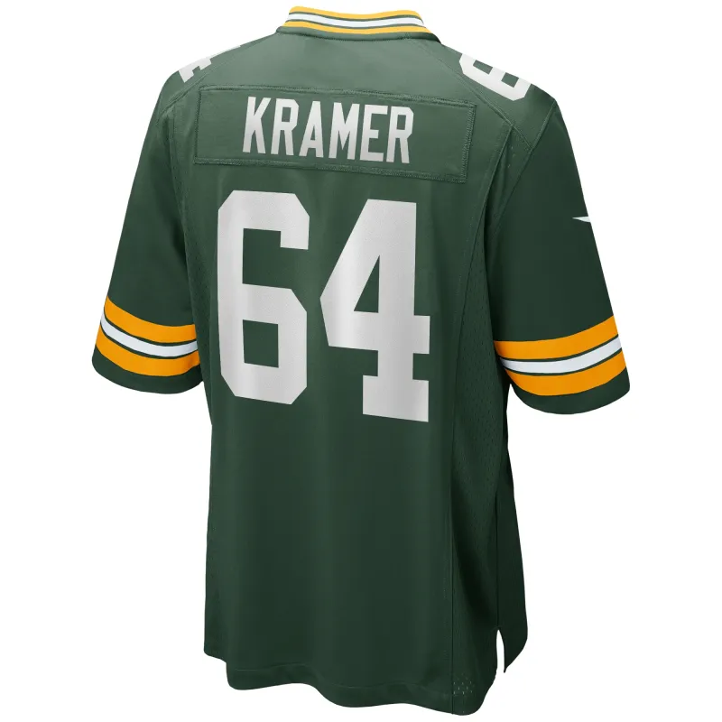 Men's Green Bay Packers Jerry Kramer Green Game Retired Player Jersey
