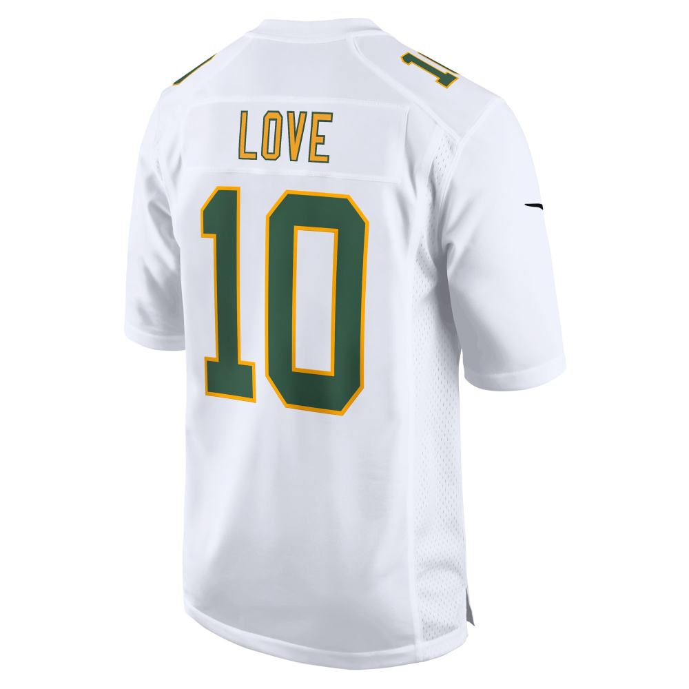 Men's Green Bay Packers Jordan Love White Fashion Game Jersey