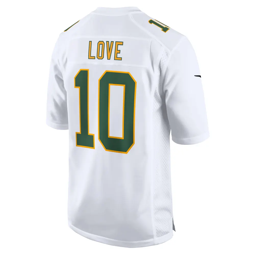 Men's Green Bay Packers Jordan Love White Fashion Game Jersey