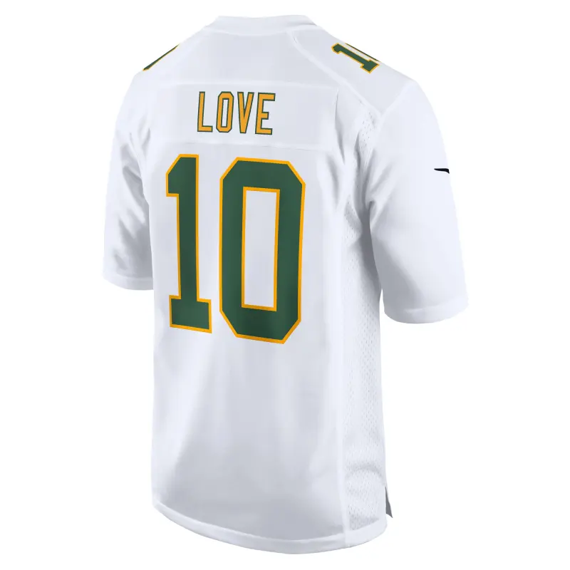 Men's Green Bay Packers Jordan Love White Fashion Game Jersey