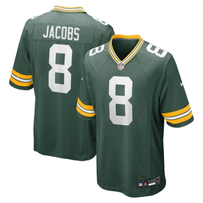Men's Green Bay Packers Josh Jacobs  Green Team Game Jersey 01