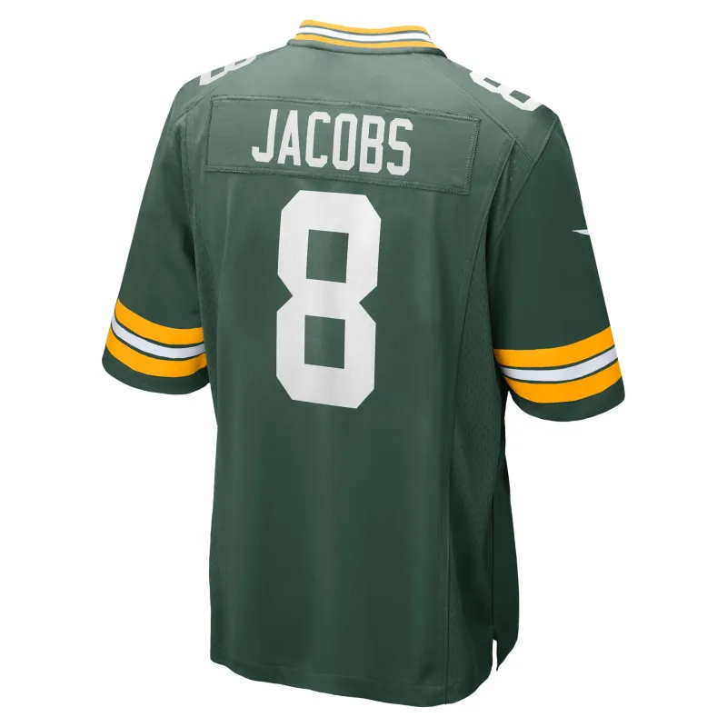Men's Green Bay Packers Josh Jacobs  Green Team Game Jersey