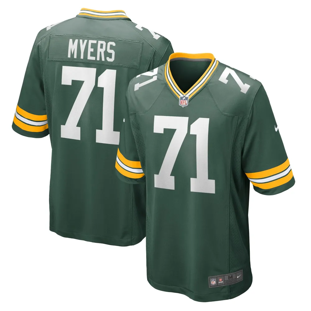 Men's Green Bay Packers Josh Myers Green Game Jersey
