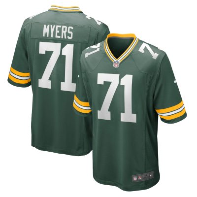 Men's Green Bay Packers Josh Myers Green Game Jersey 01