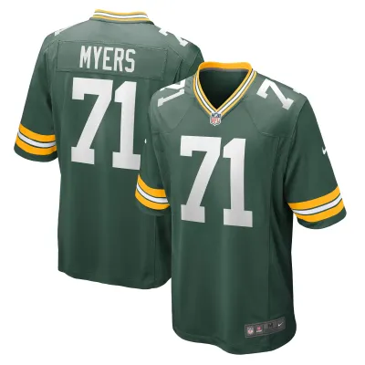 Men's Green Bay Packers Josh Myers Green Game Jersey 01