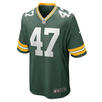 Men's Green Bay Packers Justin Hollins Green Home Game Player Jersey 02
