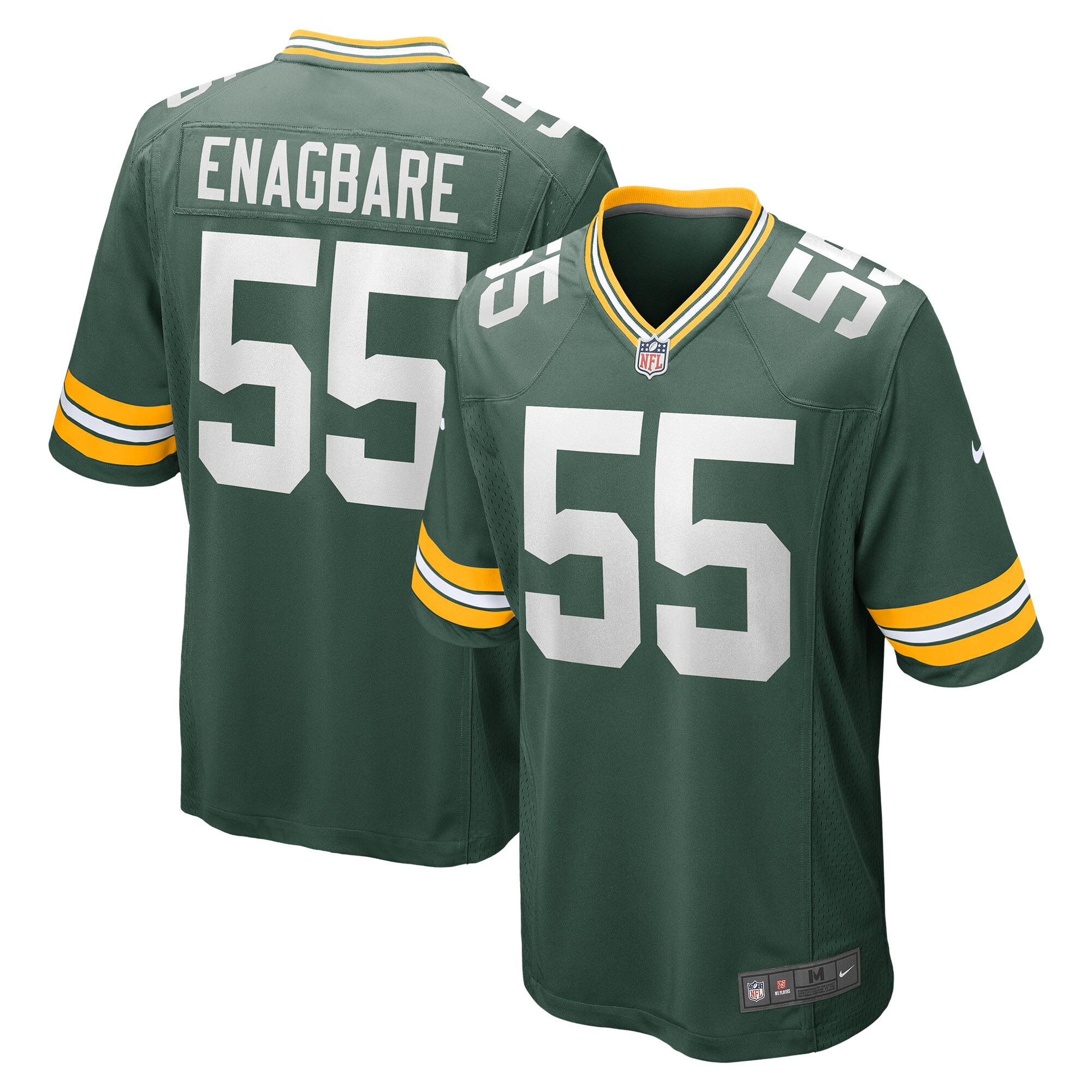 Men's Green Bay Packers Kingsley Enagbare Green Game Player Jersey