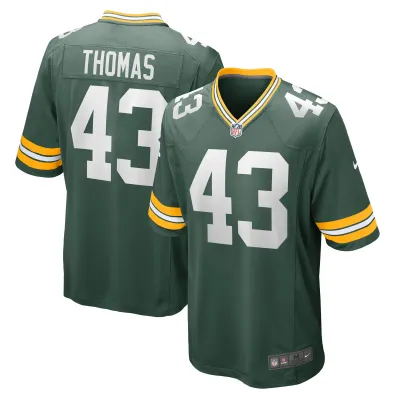 Men's Green Bay Packers Kiondre Thomas Green Game Player Jersey 01