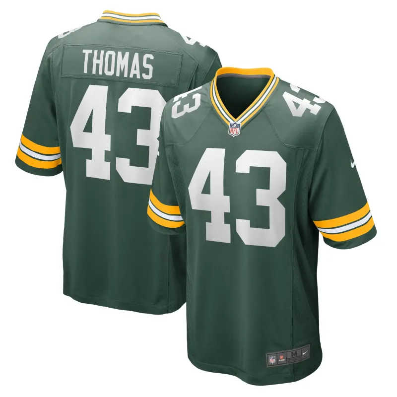 Men's Green Bay Packers Kiondre Thomas Green Game Player Jersey
