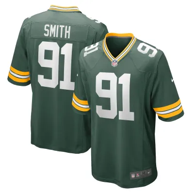 Men's Green Bay Packers Preston Smith Green Game Team Jersey 01