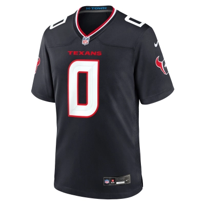 Men's Houston Texans Azeez Al-Shaair Navy Team Game Jersey 02