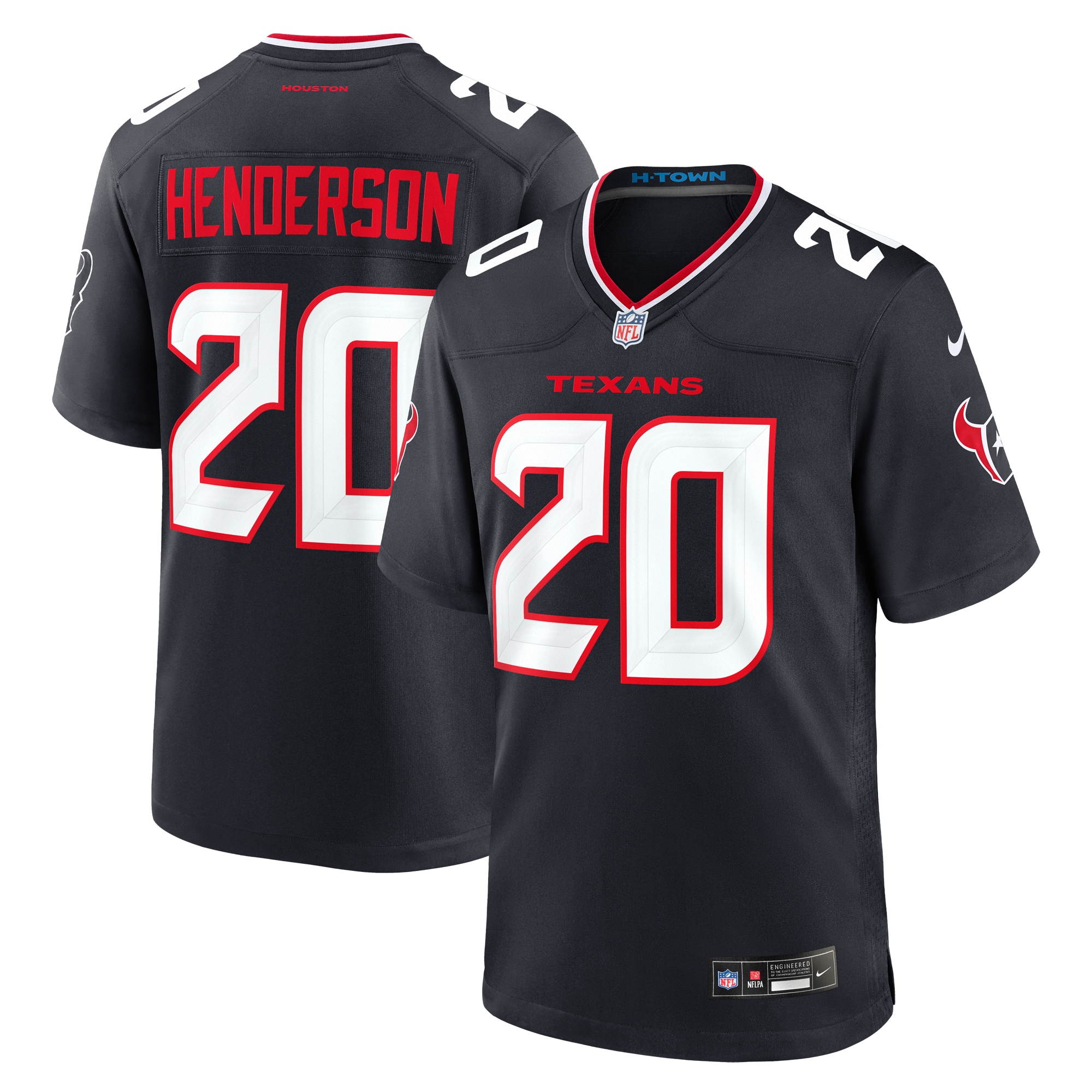 Men's Houston Texans C.J. Henderson Navy Team Game Jersey