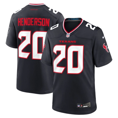 Men's Houston Texans C.J. Henderson Navy Team Game Jersey 01