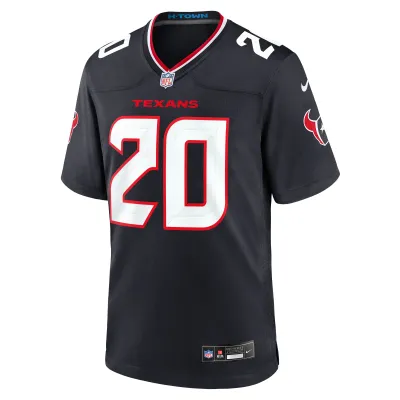 Men's Houston Texans C.J. Henderson Navy Team Game Jersey 02