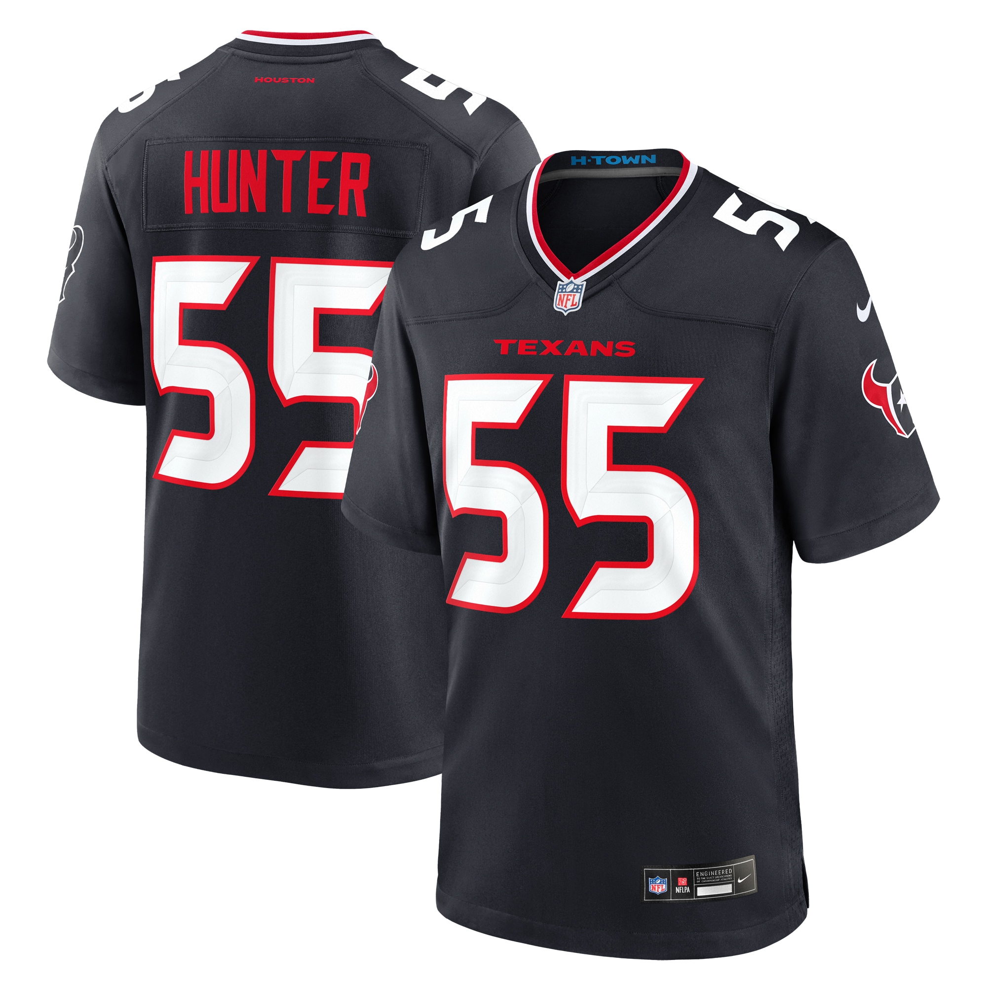 Men's Houston Texans Danielle Hunter Navy Team Game Jersey