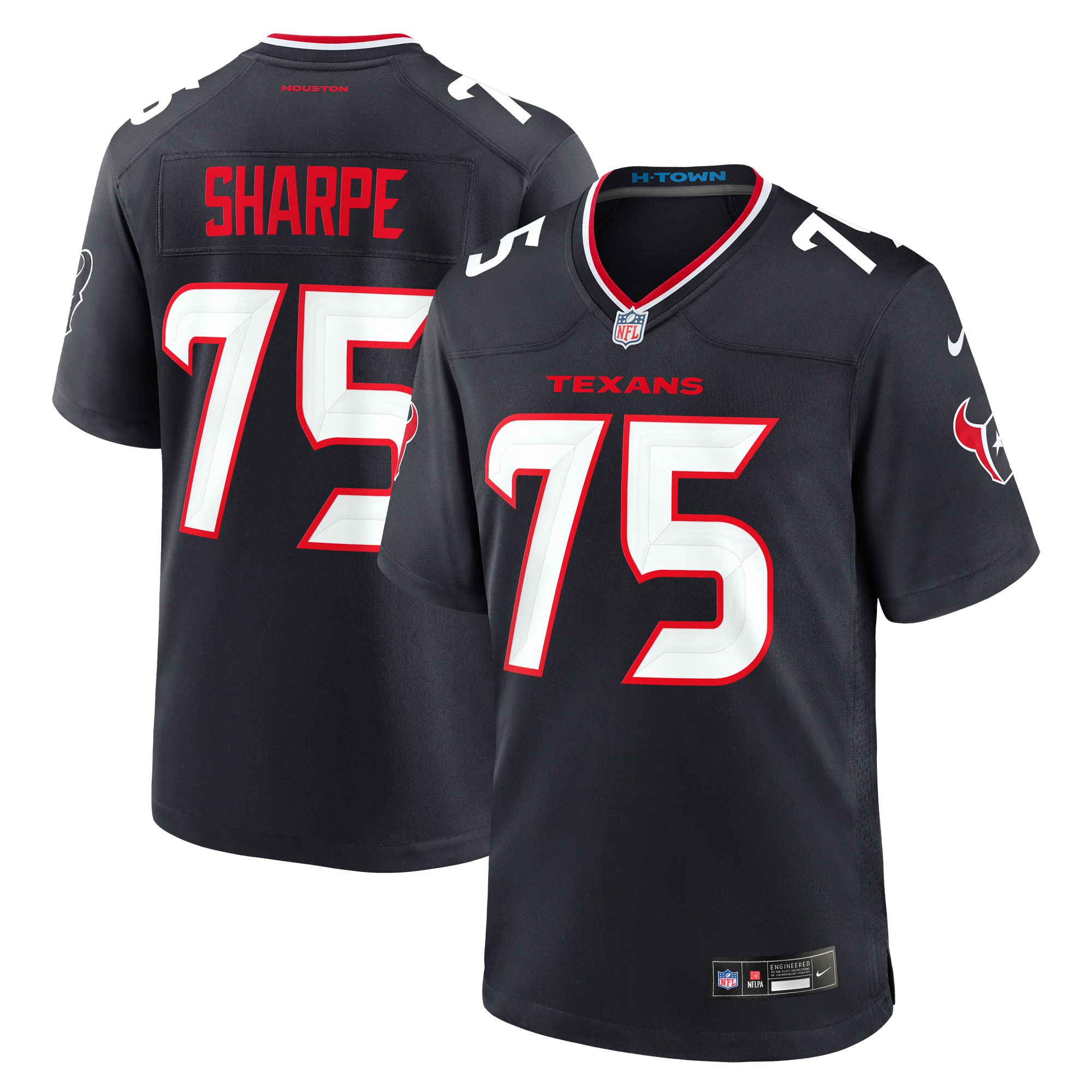 Men's Houston Texans David Sharpe Navy Team Game Jersey