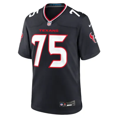 Men's Houston Texans David Sharpe Navy Team Game Jersey 02