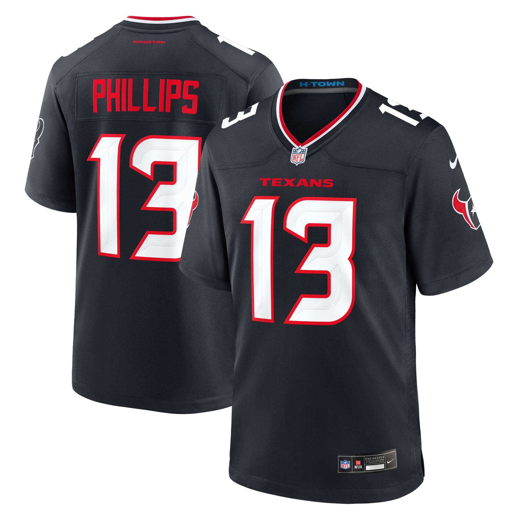 Men's Houston Texans DelShawn Phillips Navy Team Game Jersey