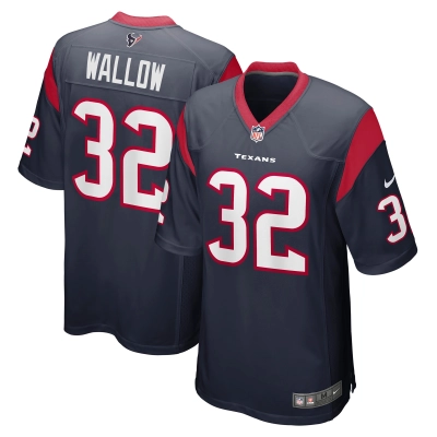Men's Houston Texans Garret Wallow Navy Game Jersey 01