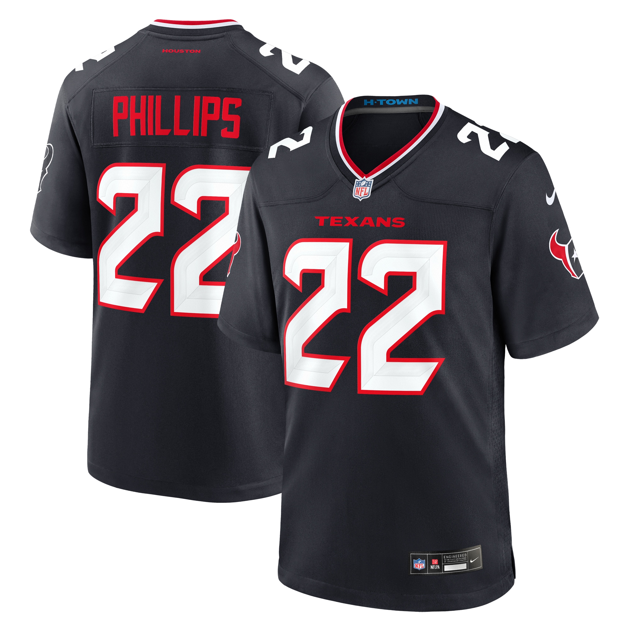 Men's Houston Texans Jacob Phillips Navy Game Jersey