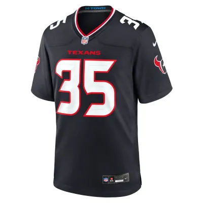 Men's Houston Texans Jake Hansen Navy Team Game Jersey 02