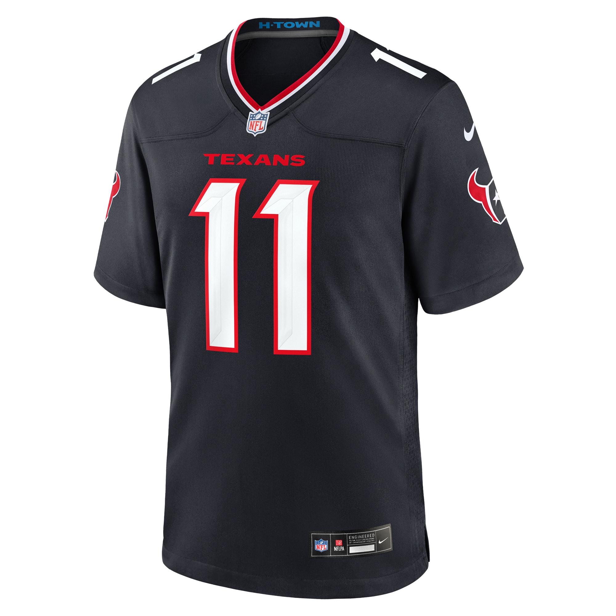 Men's Houston Texans Jeff Okudah Navy Team Game Jersey