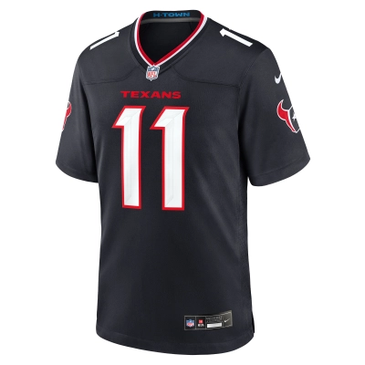 Men's Houston Texans Jeff Okudah Navy Team Game Jersey 02