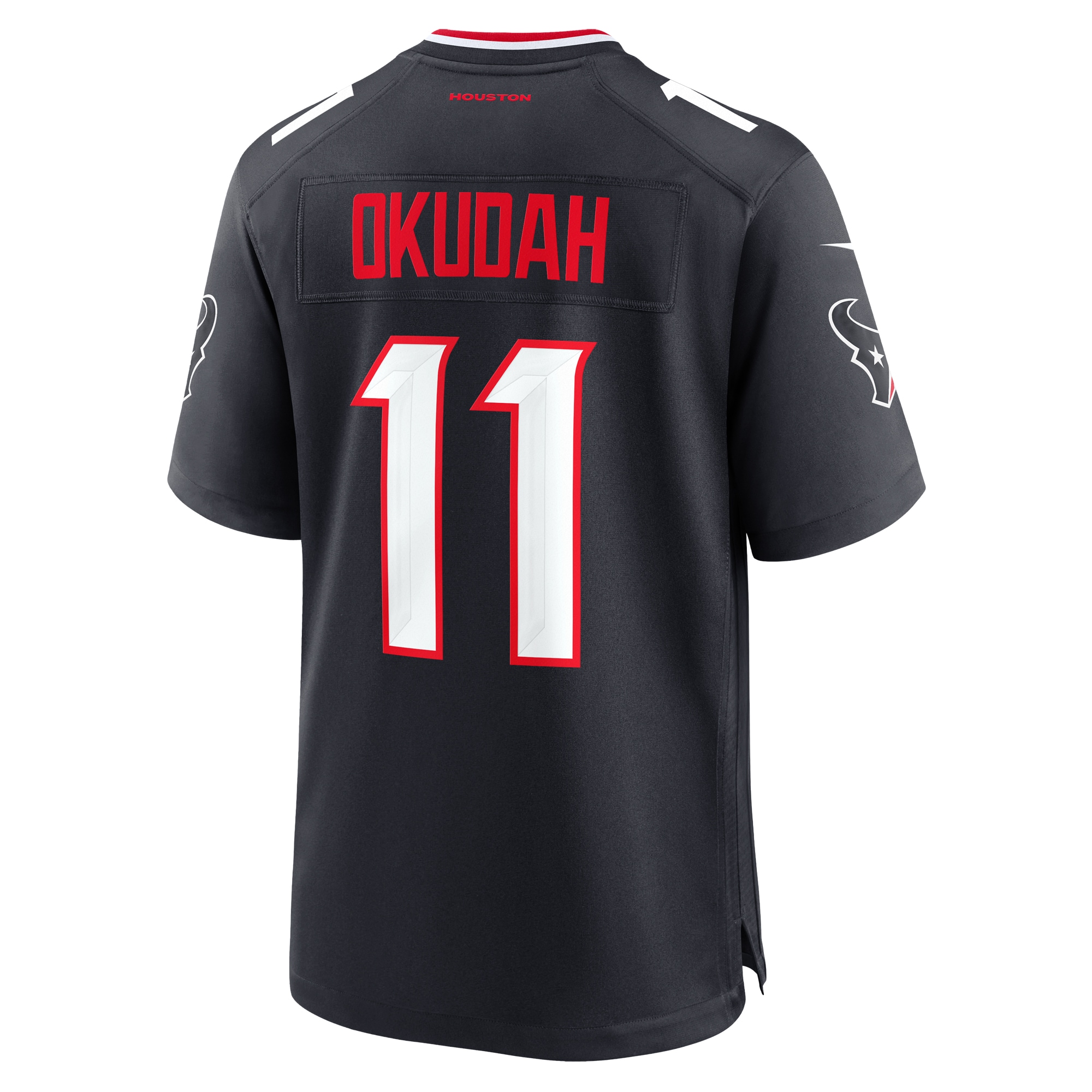 Men's Houston Texans Jeff Okudah Navy Team Game Jersey