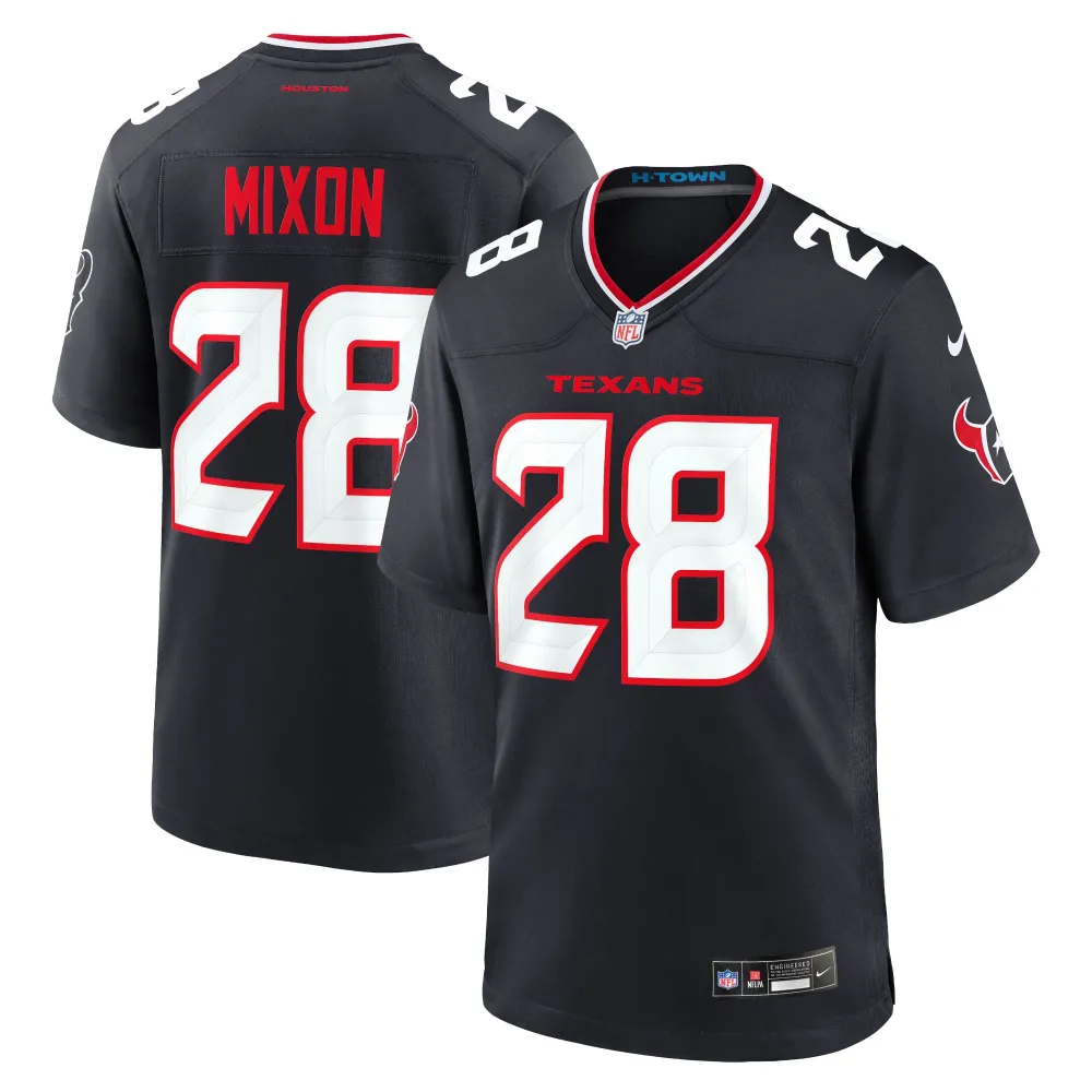 Men's Houston Texans Joe Mixon Navy Game Jersey